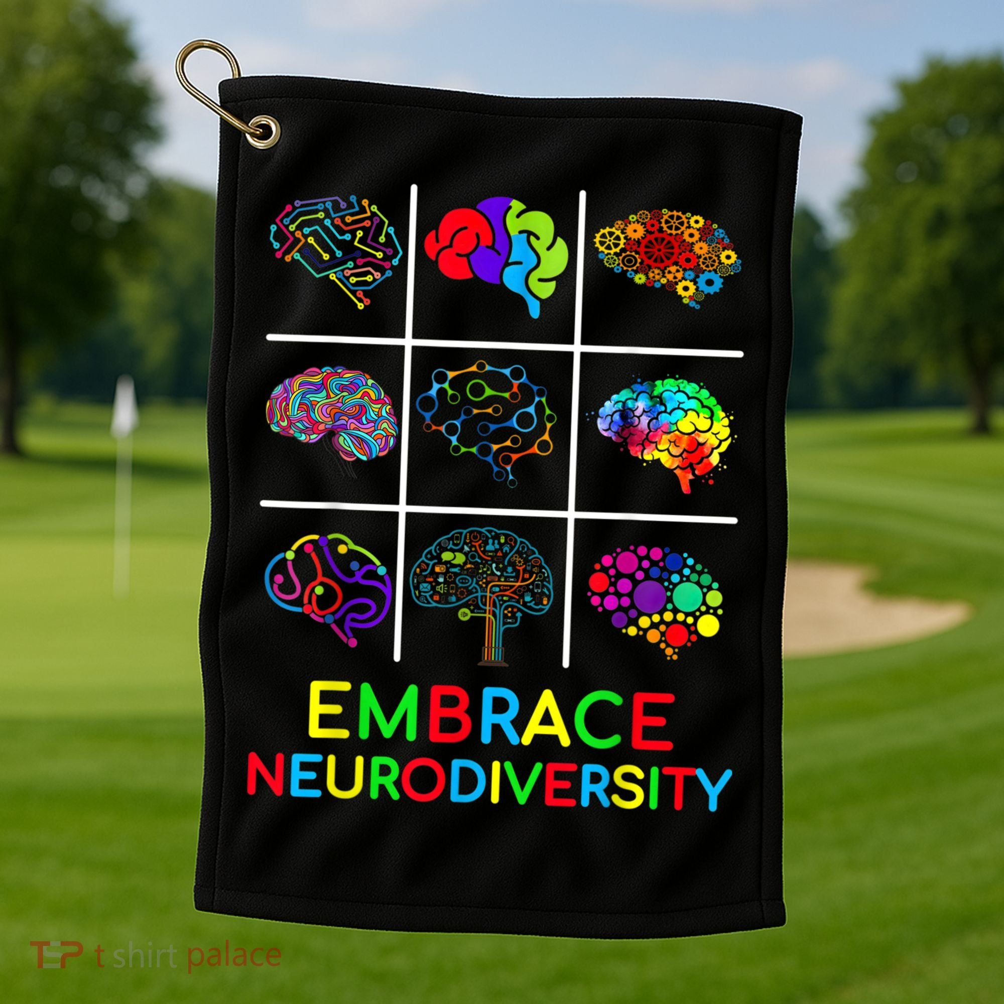 Embrace Neurodiversity Video Game Autism Awareness ASD Golf Towel
