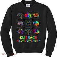 Embrace Neurodiversity Video Game Autism Awareness ASD Kids Sweatshirt thumb 0