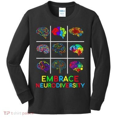 Embrace Neurodiversity Video Game Autism Awareness ASD Kids Long Sleeve Shirt