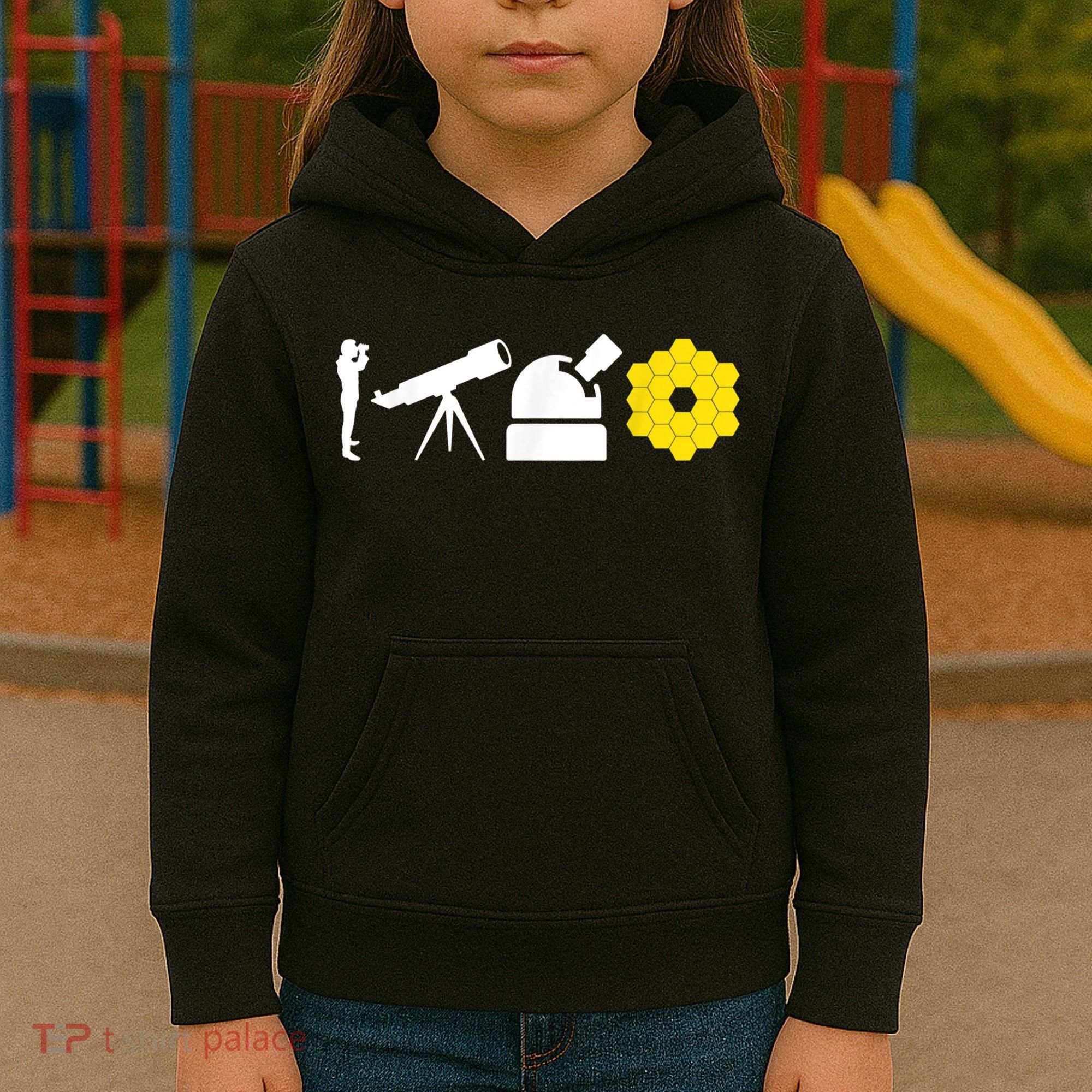 Evolution Of Astronomy Telescopes James Webb Space Telescope Kids Hoodie
