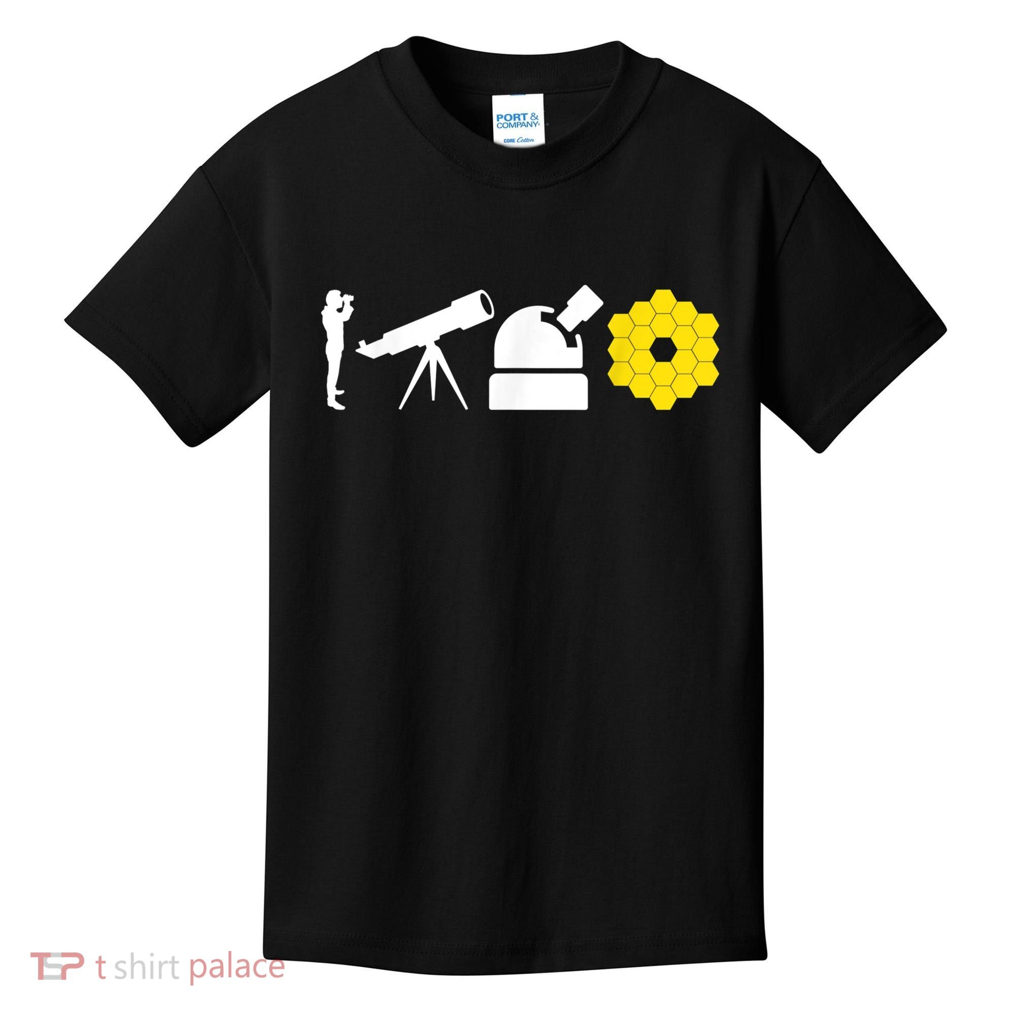 Evolution Of Astronomy Telescopes James Webb Space Telescope Kids T-Shirt