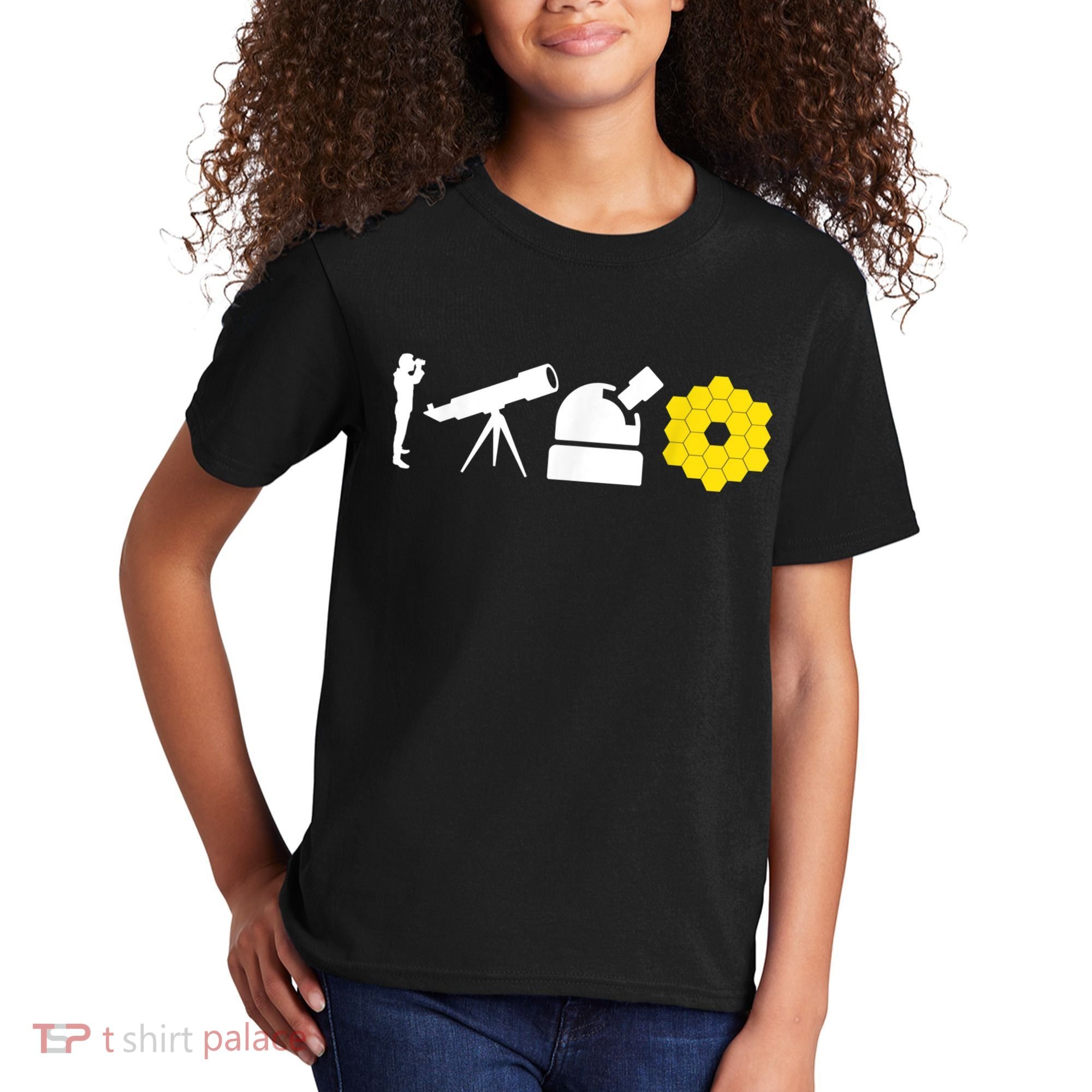 Evolution Of Astronomy Telescopes James Webb Space Telescope Kids T-Shirt