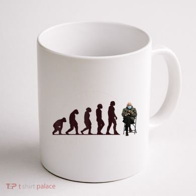 Evolution Of Bernie Sanders Mittens Meme Coffee Mug back