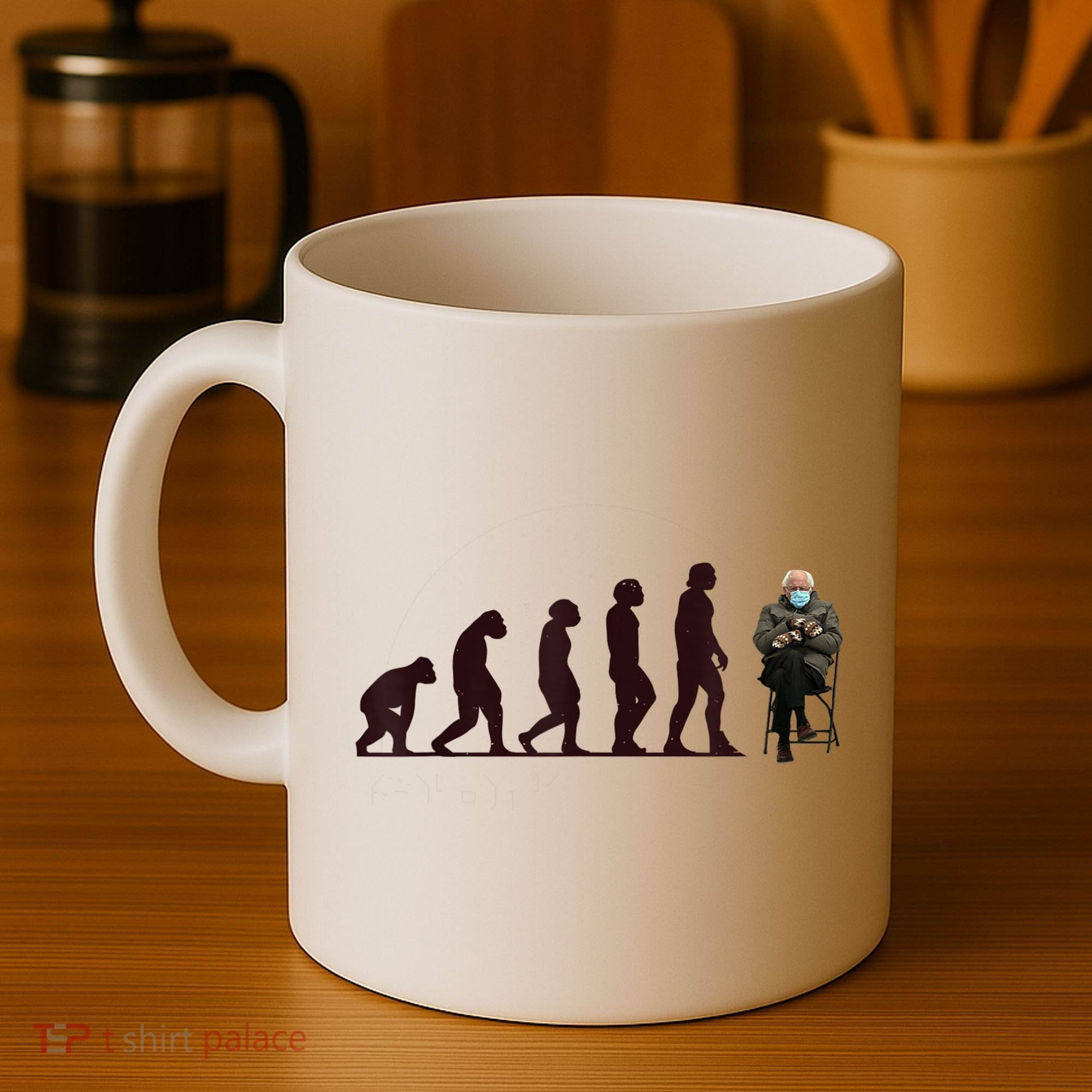 Evolution Of Bernie Sanders Mittens Meme Coffee Mug