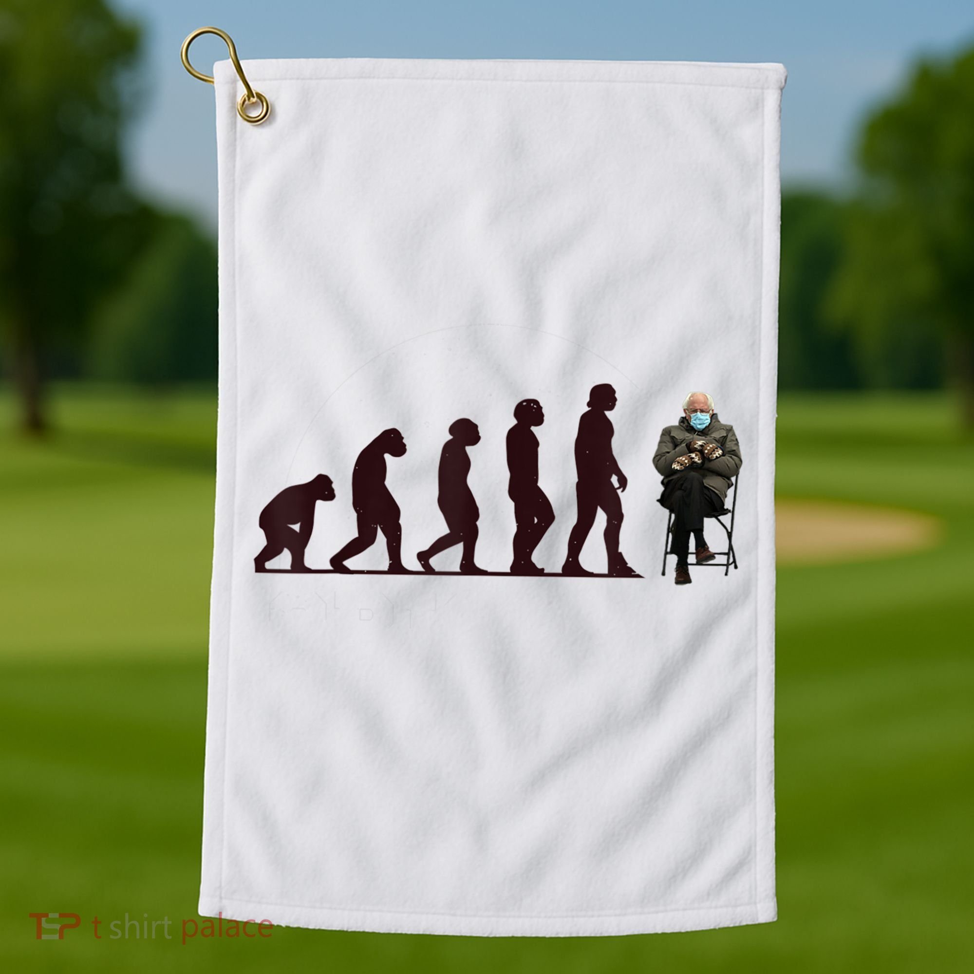 Evolution Of Bernie Sanders Mittens Meme Golf Towel