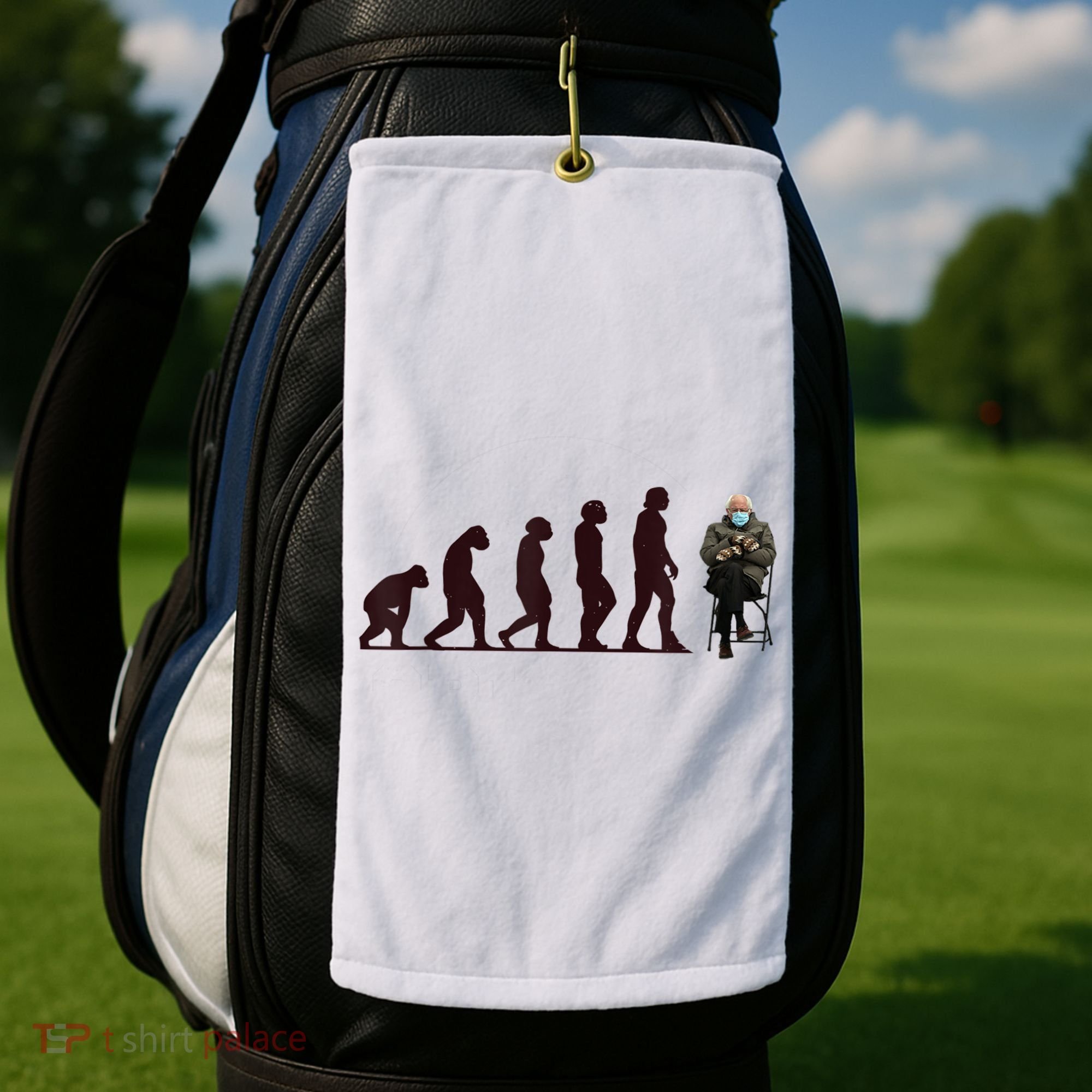 Evolution Of Bernie Sanders Mittens Meme Golf Towel