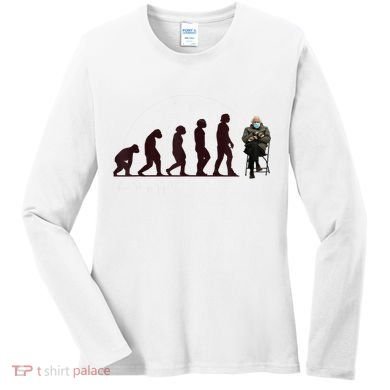 Evolution Of Bernie Sanders Mittens Meme Women's Long Sleeve Shirt
