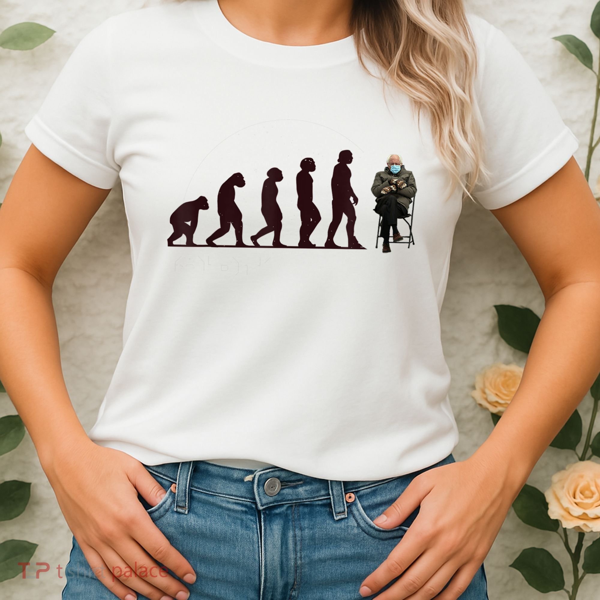 Evolution Of Bernie Sanders Mittens Meme Women's T-Shirt