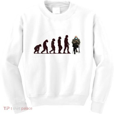 Evolution Of Bernie Sanders Mittens Meme Kids Sweatshirt