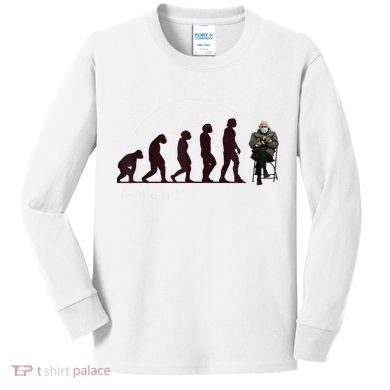 Evolution Of Bernie Sanders Mittens Meme Kids Long Sleeve Shirt