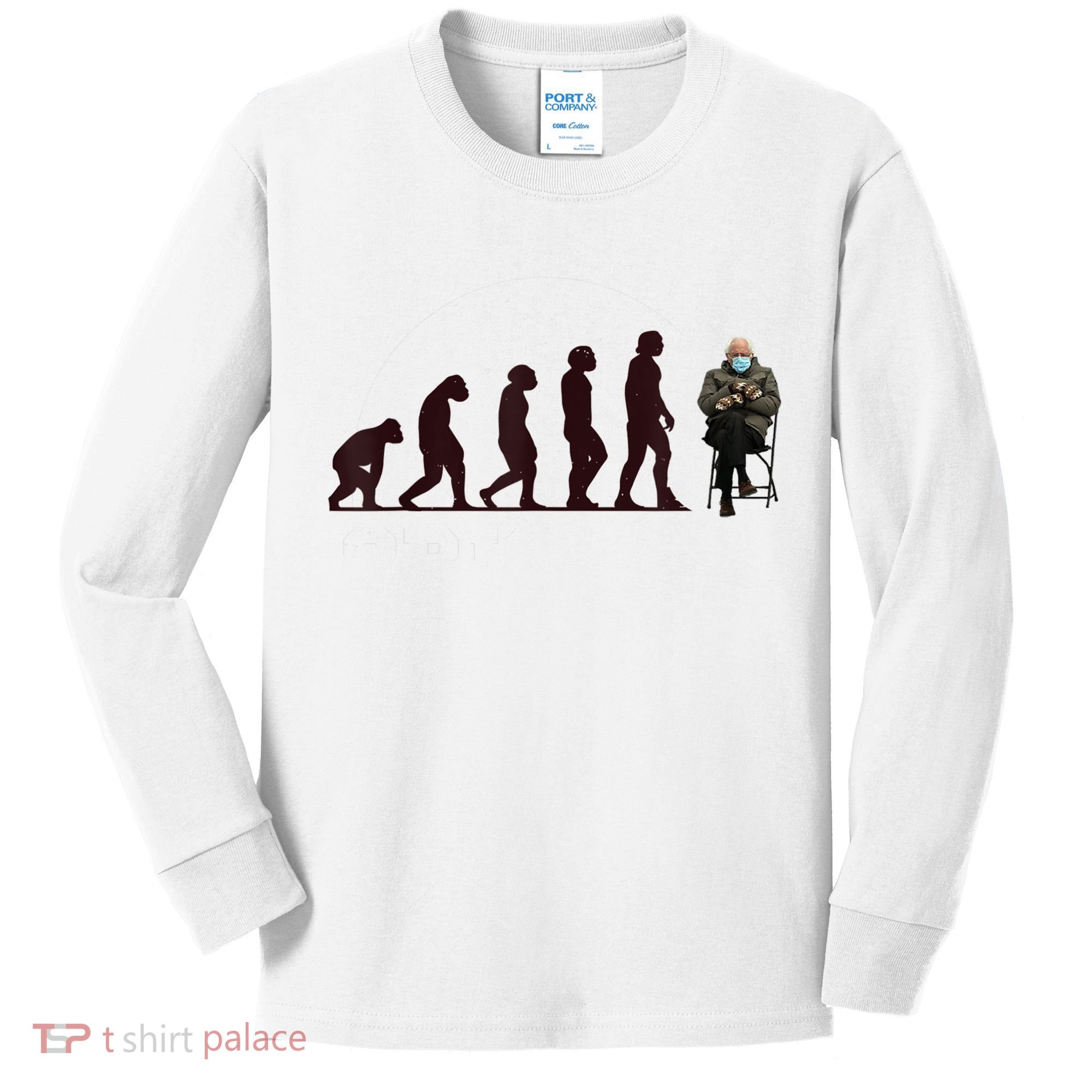 Evolution Of Bernie Sanders Mittens Meme Kids Long Sleeve Shirt