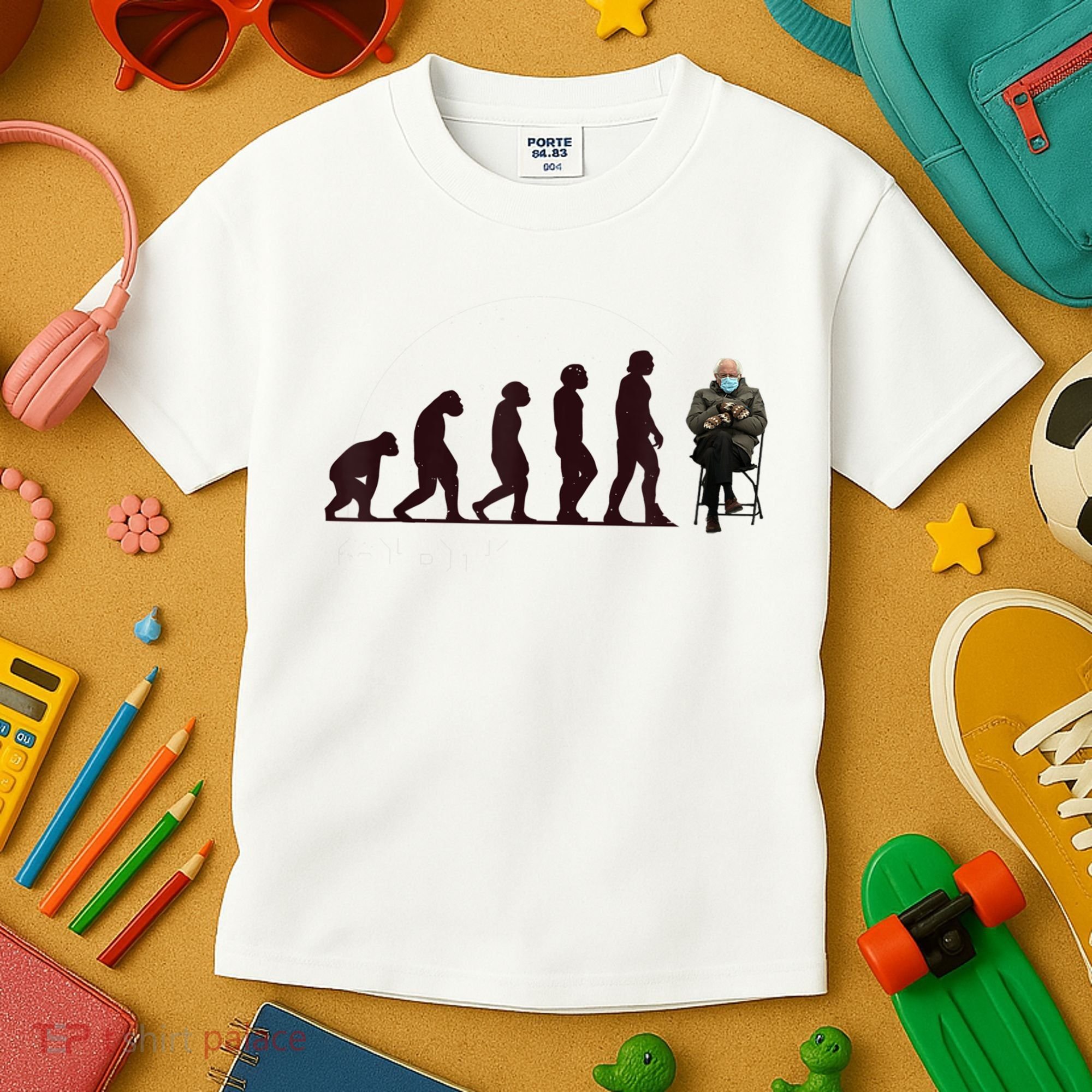 Evolution Of Bernie Sanders Mittens Meme Kids T-Shirt