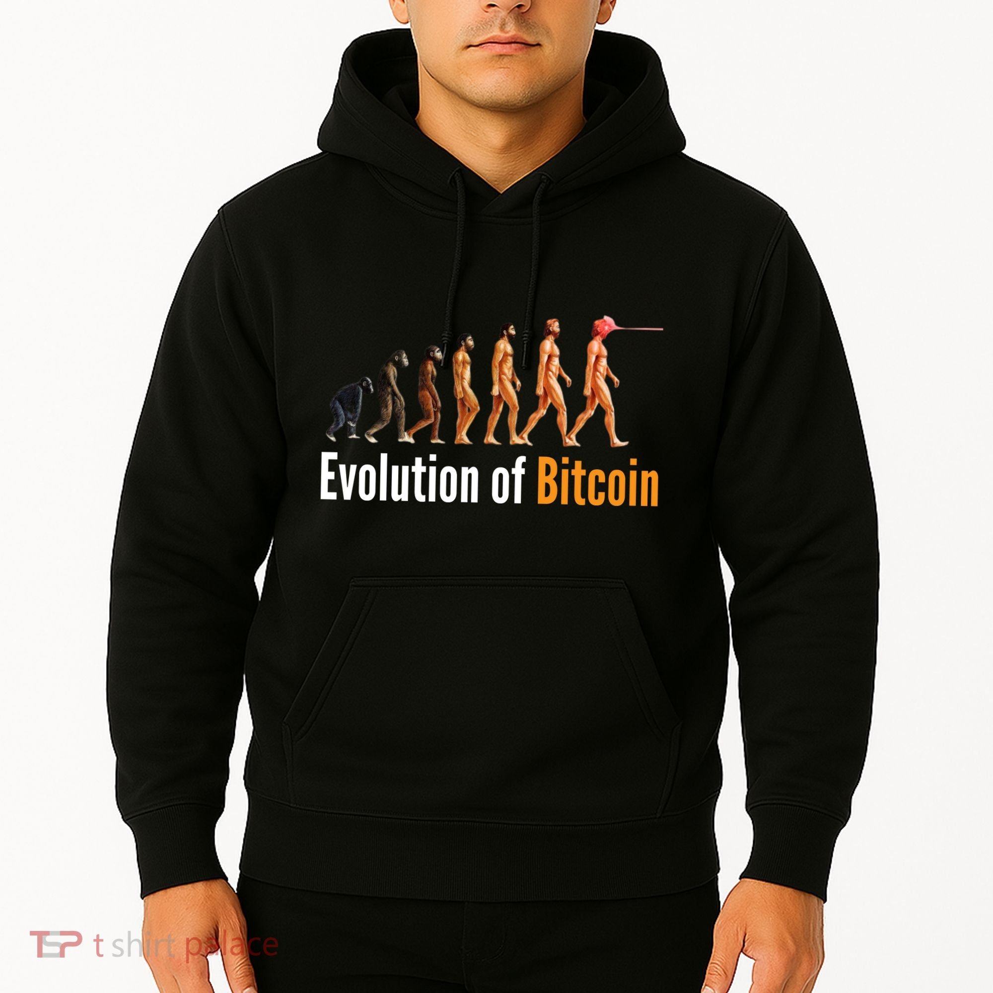 Evolution Of Bitcoin, Ape To Man, Crypto, Cryptocurrency, HODL Bitcoin Hoodie