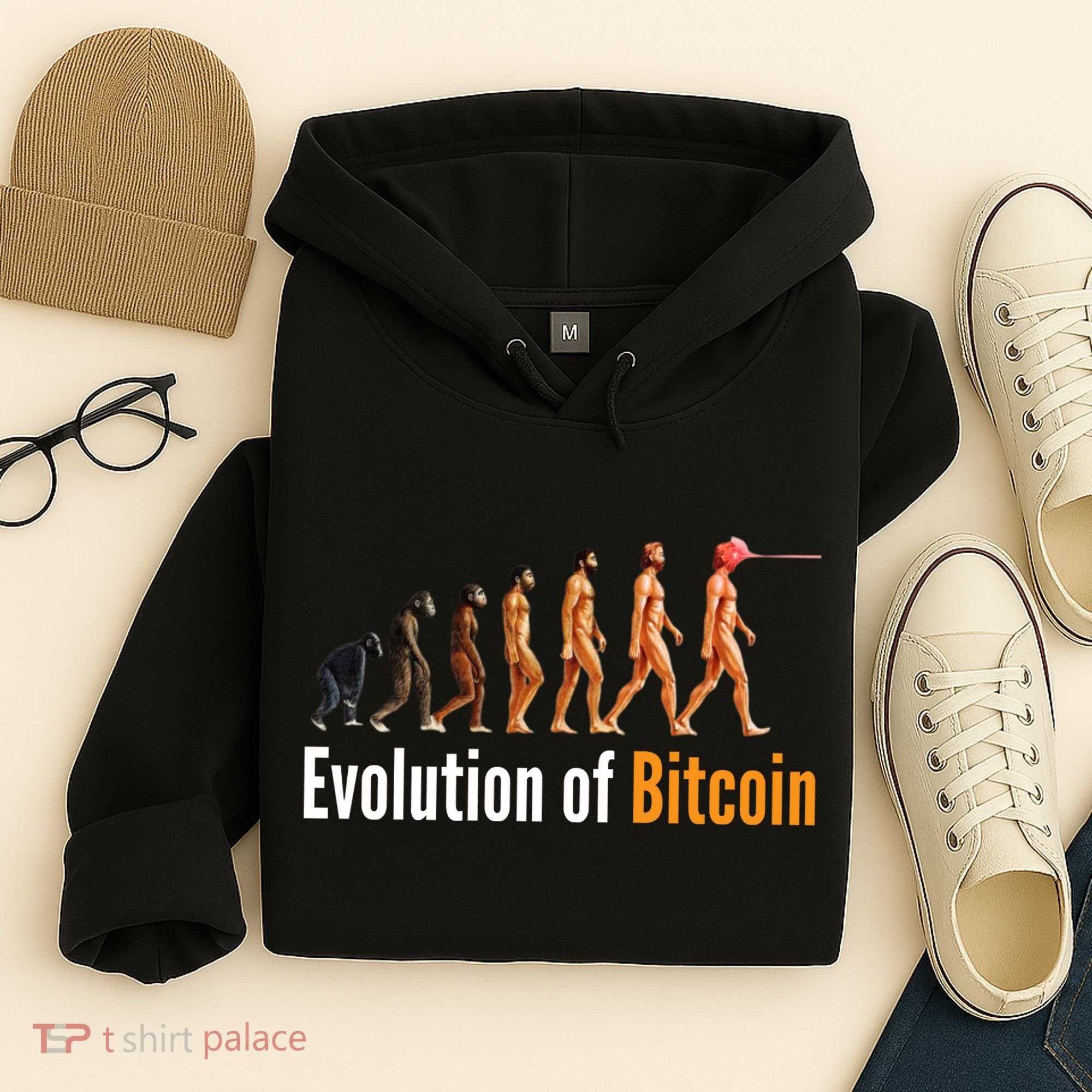 Evolution Of Bitcoin, Ape To Man, Crypto, Cryptocurrency, HODL Bitcoin Hoodie