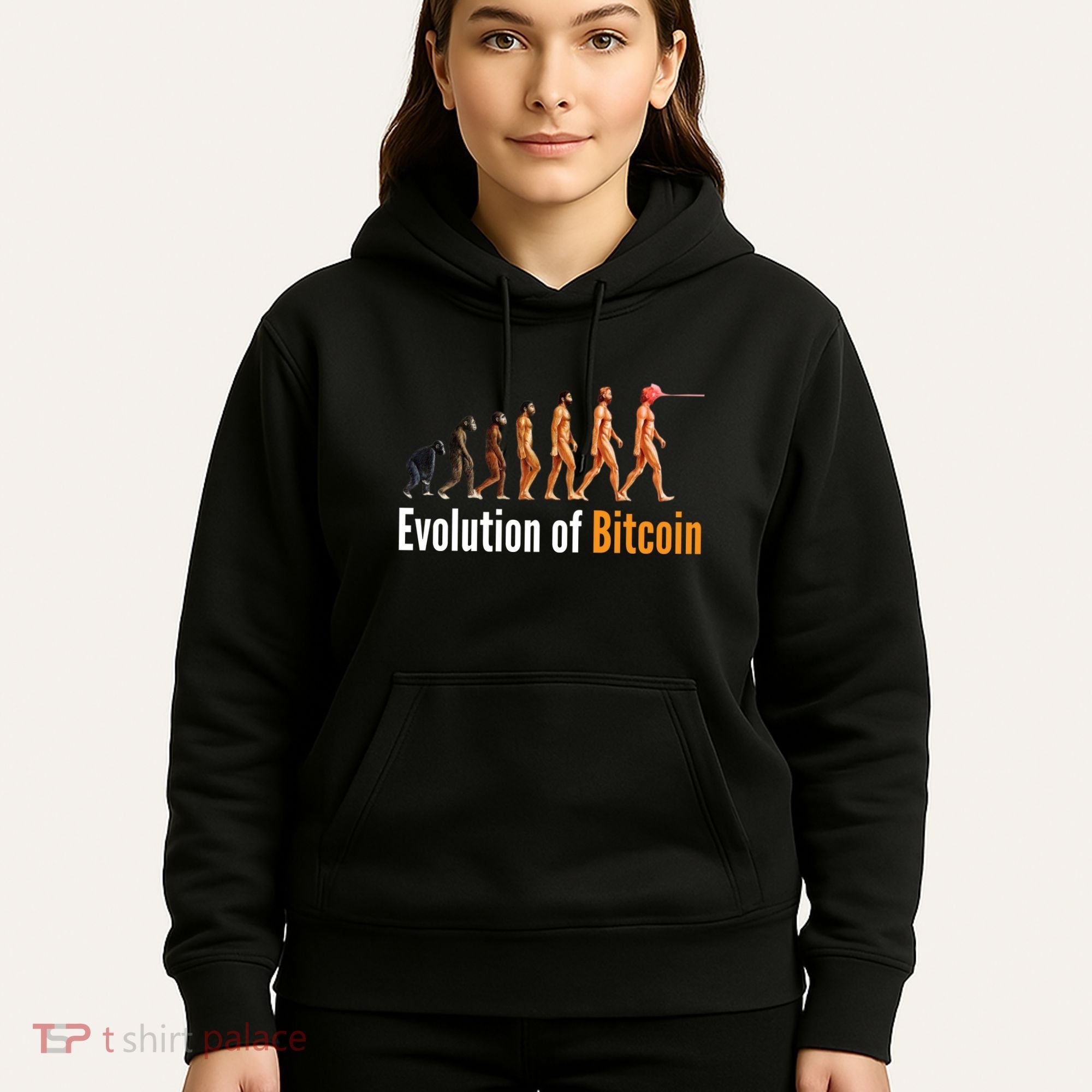 Evolution Of Bitcoin, Ape To Man, Crypto, Cryptocurrency, HODL Bitcoin Hoodie