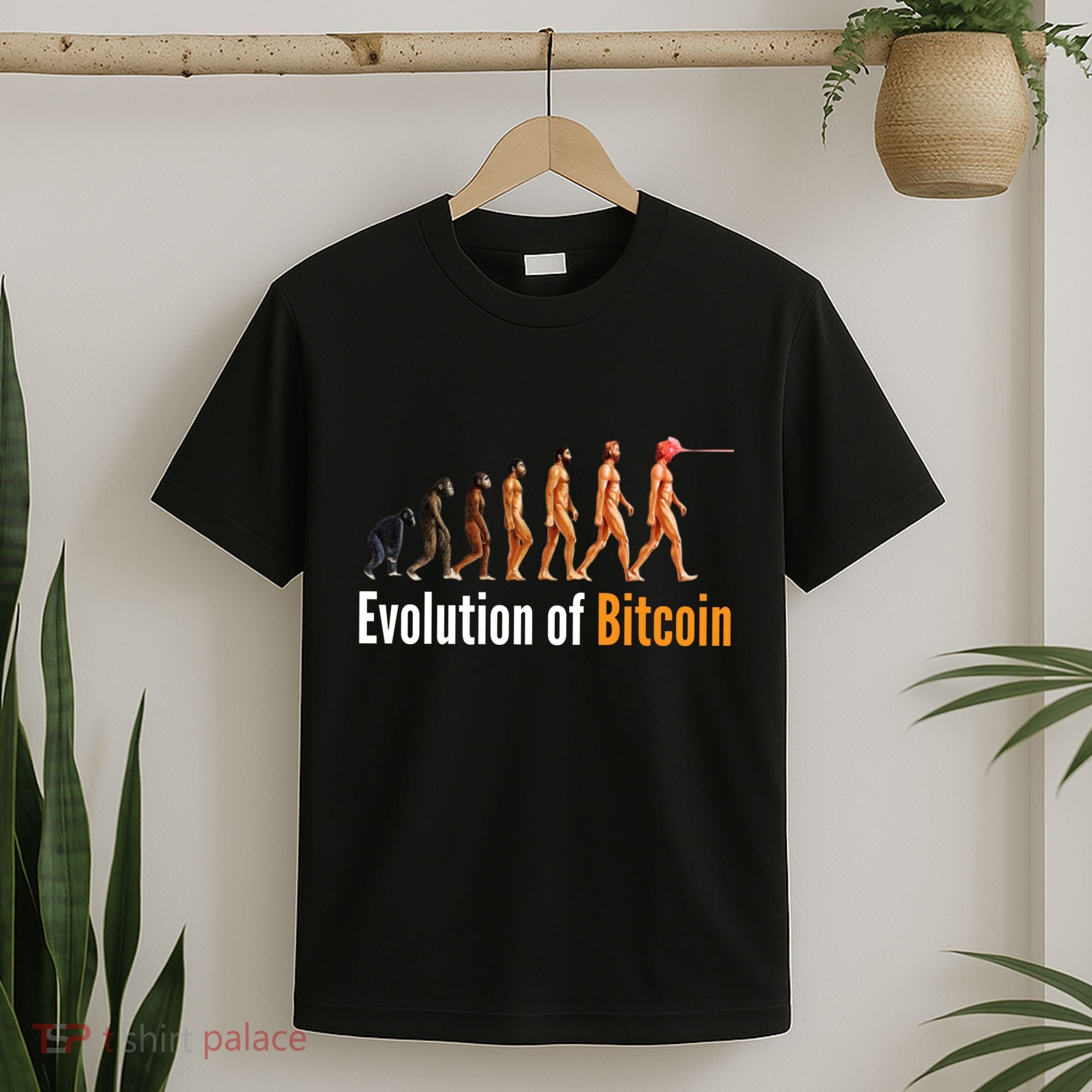 Evolution Of Bitcoin, Ape To Man, Crypto, Cryptocurrency, HODL Bitcoin T-Shirt