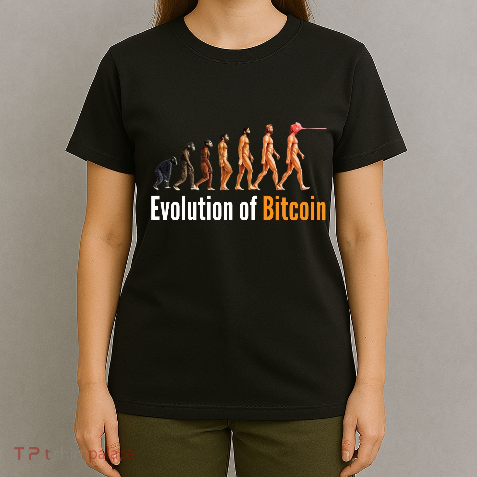 Evolution Of Bitcoin, Ape To Man, Crypto, Cryptocurrency, HODL Bitcoin T-Shirt