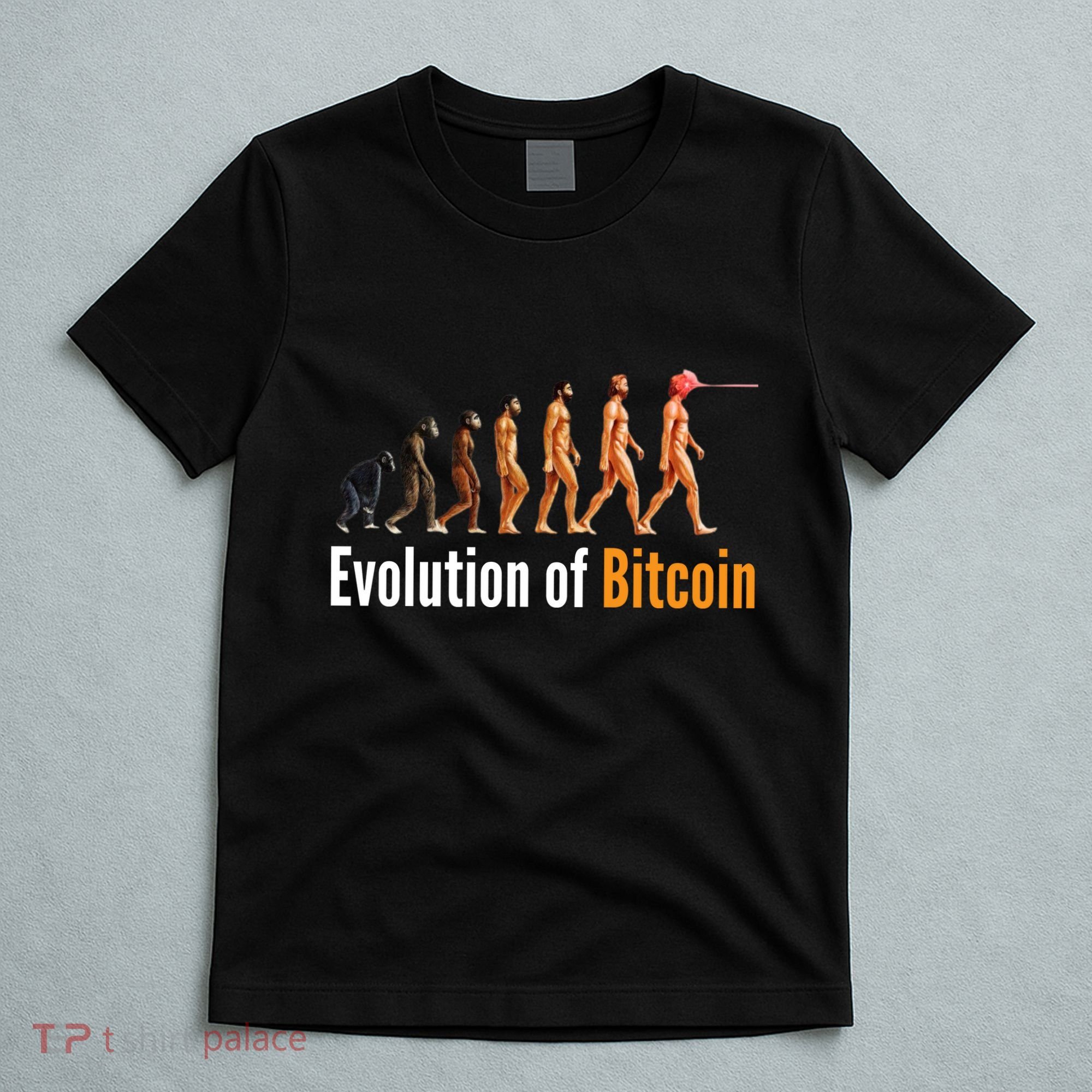 Evolution Of Bitcoin, Ape To Man, Crypto, Cryptocurrency, HODL Bitcoin T-Shirt