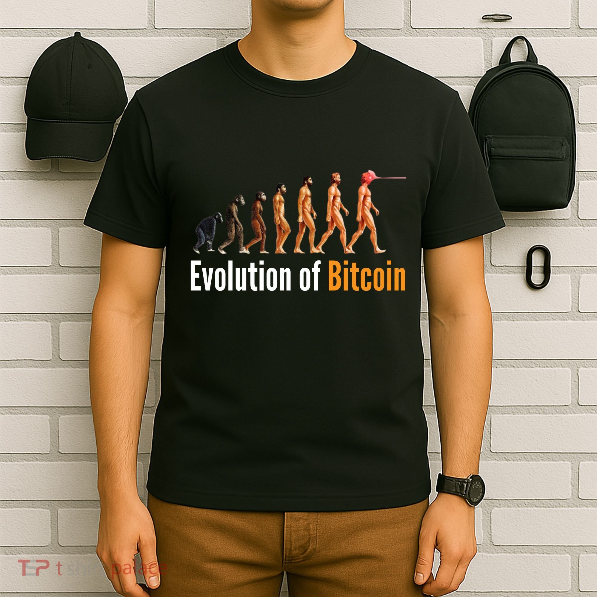 Evolution Of Bitcoin, Ape To Man, Crypto, Cryptocurrency, HODL Bitcoin T-Shirt