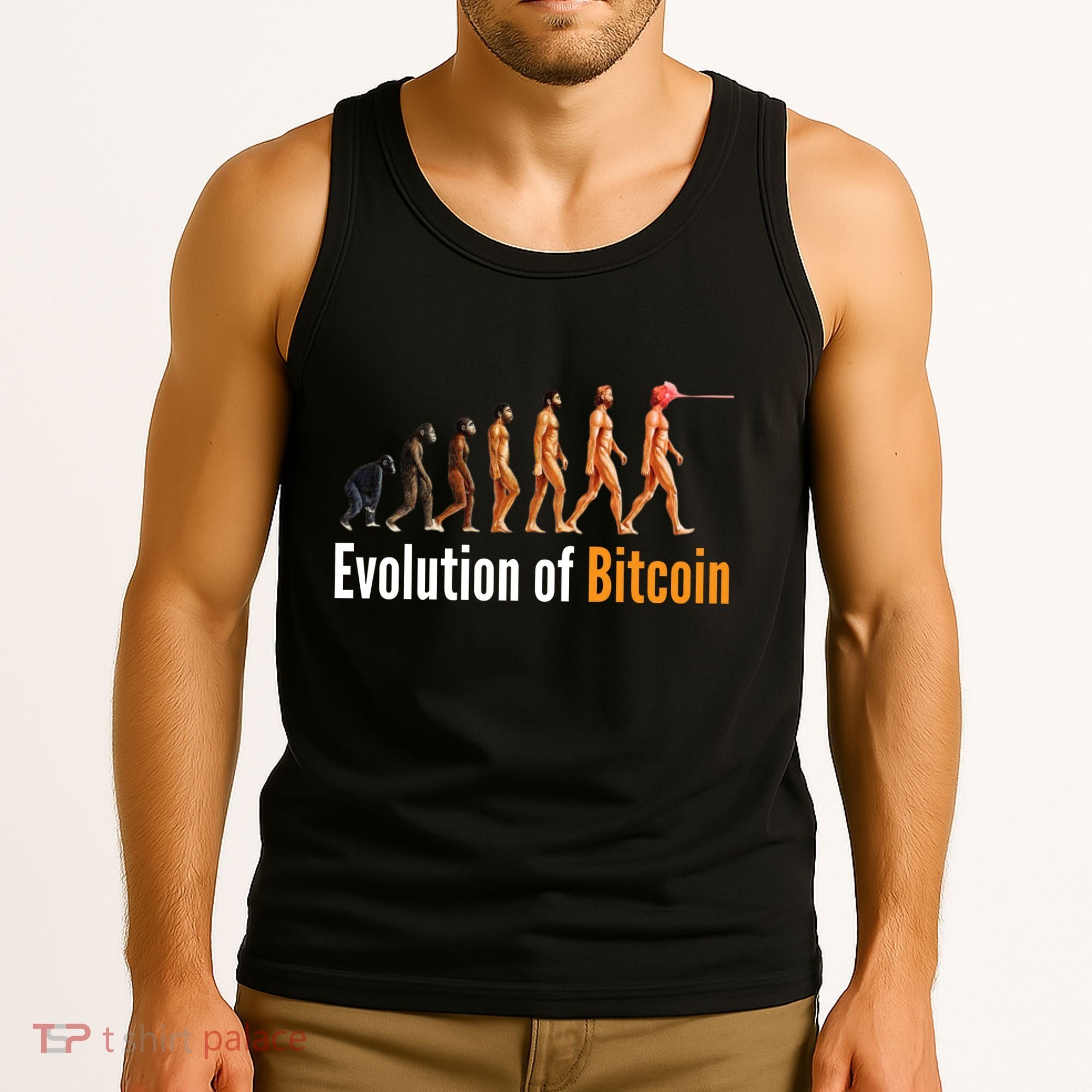 Evolution Of Bitcoin, Ape To Man, Crypto, Cryptocurrency, HODL Bitcoin Tank Top