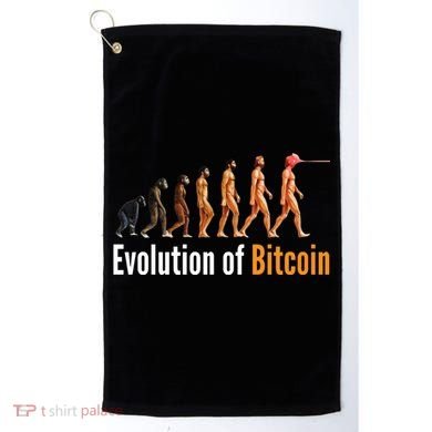 Evolution Of Bitcoin, Ape To Man, Crypto, Cryptocurrency, HODL Bitcoin Golf Towel