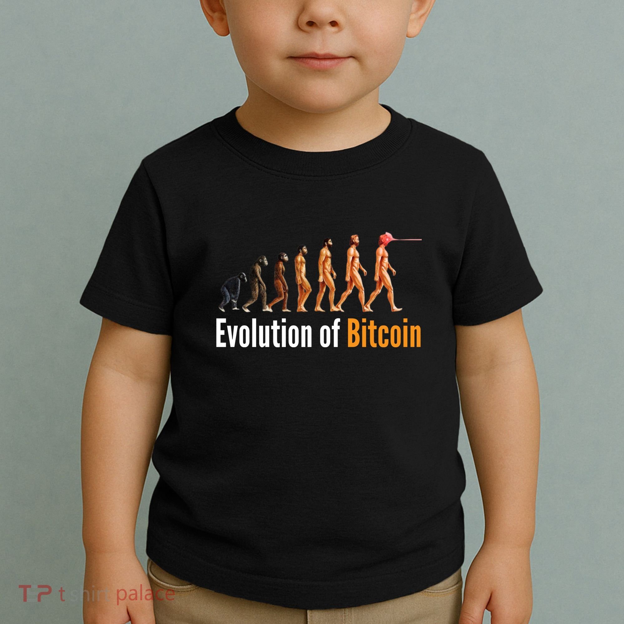 Evolution Of Bitcoin, Ape To Man, Crypto, Cryptocurrency, HODL Bitcoin Toddler T-Shirt