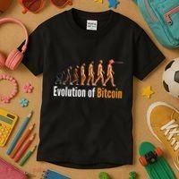 Evolution Of Bitcoin, Ape To Man, Crypto, Cryptocurrency, HODL Bitcoin Kids T-Shirt thumb 3
