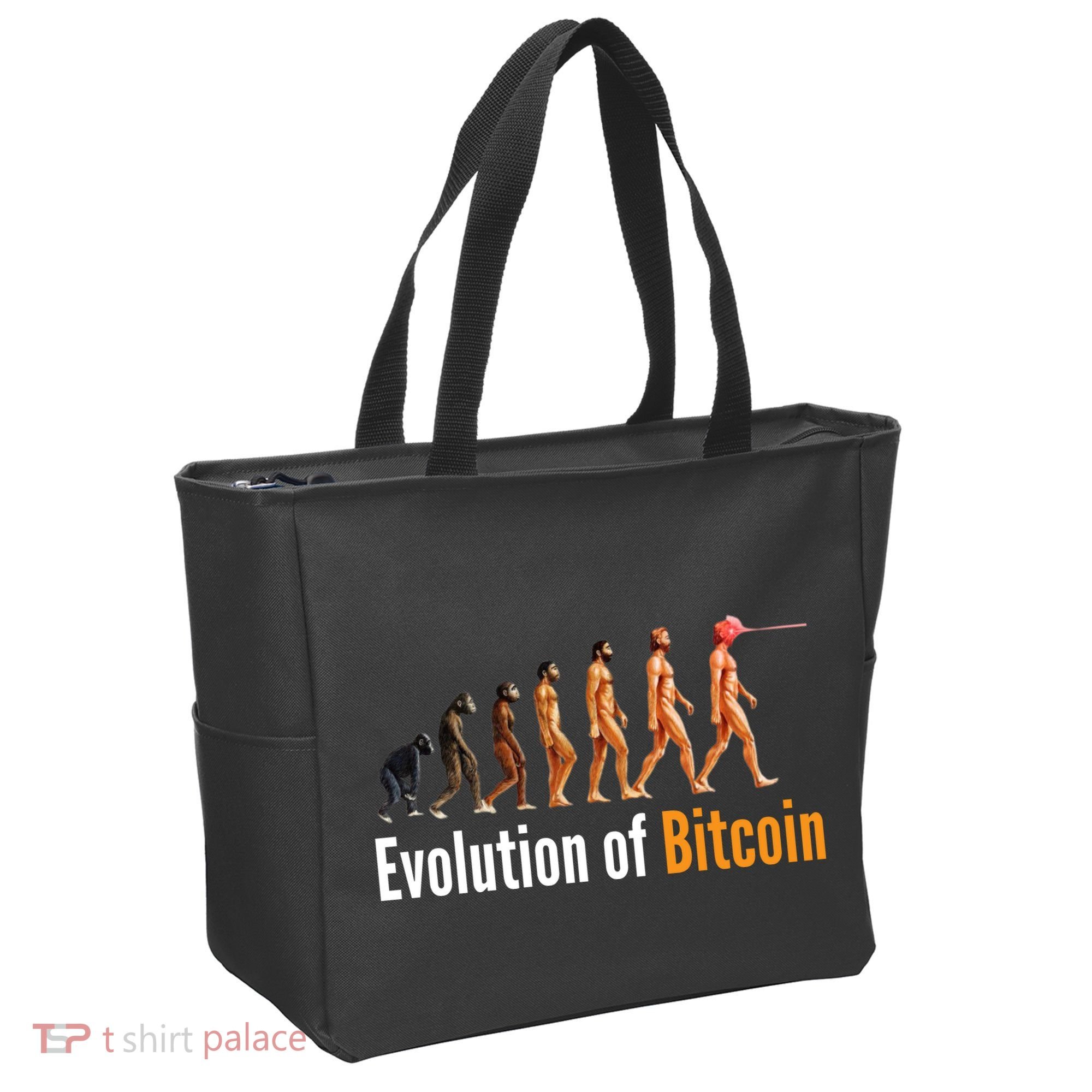 Evolution Of Bitcoin, Ape To Man, Crypto, Cryptocurrency, HODL Bitcoin Tote Bag