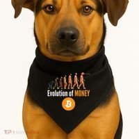 Evolution Of Bitcoin, BTC, Crypto, Cryptocurrency, Blockchain, HODL Bitcoin USA-Made Doggie Bandana thumb 1