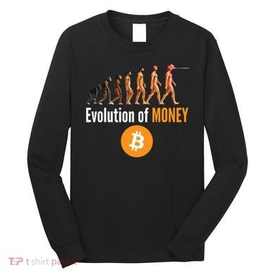 Evolution Of Bitcoin, BTC, Crypto, Cryptocurrency, Blockchain, HODL Bitcoin Long Sleeve Shirt