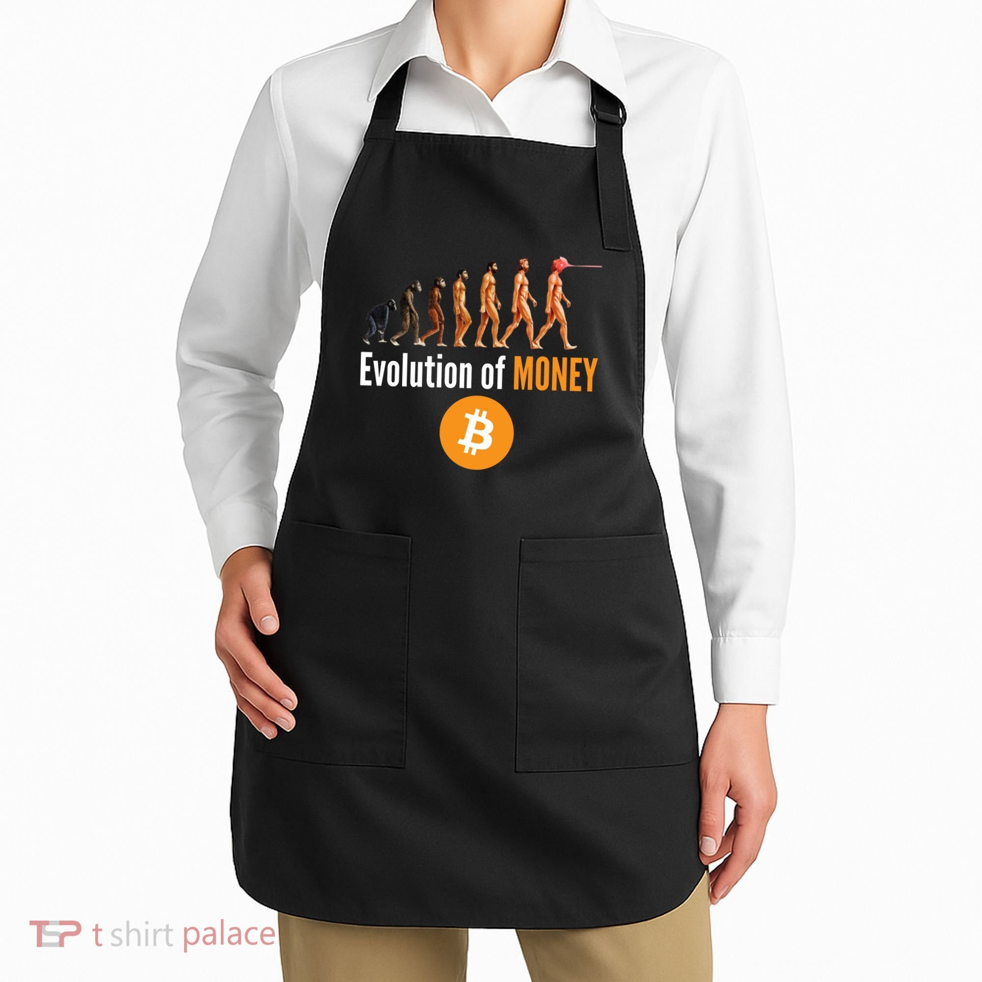 Evolution Of Bitcoin, BTC, Crypto, Cryptocurrency, Blockchain, HODL Bitcoin Apron