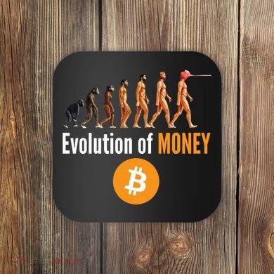 Evolution Of Bitcoin, BTC, Crypto, Cryptocurrency, Blockchain, HODL Bitcoin Coaster