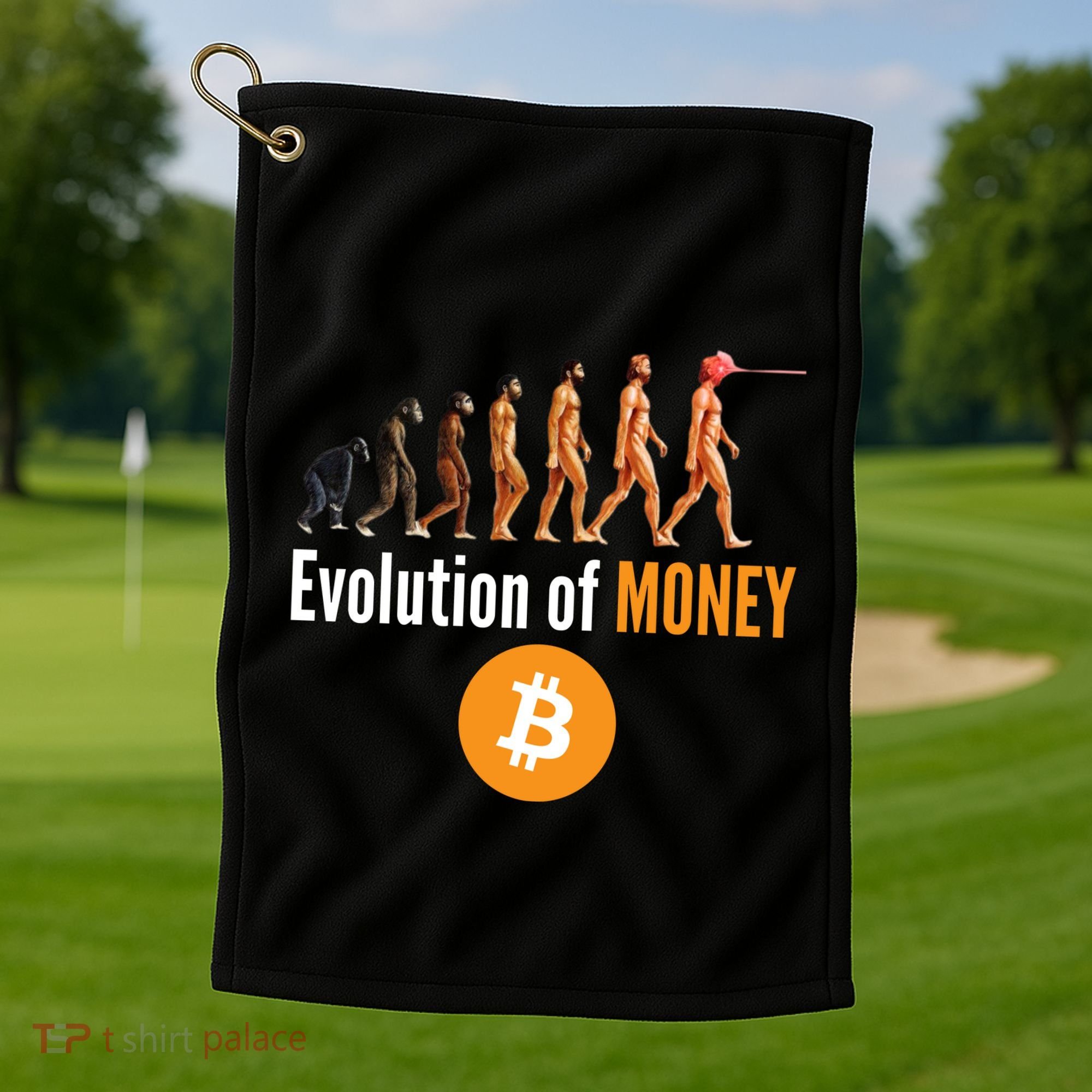 Evolution Of Bitcoin, BTC, Crypto, Cryptocurrency, Blockchain, HODL Bitcoin Golf Towel