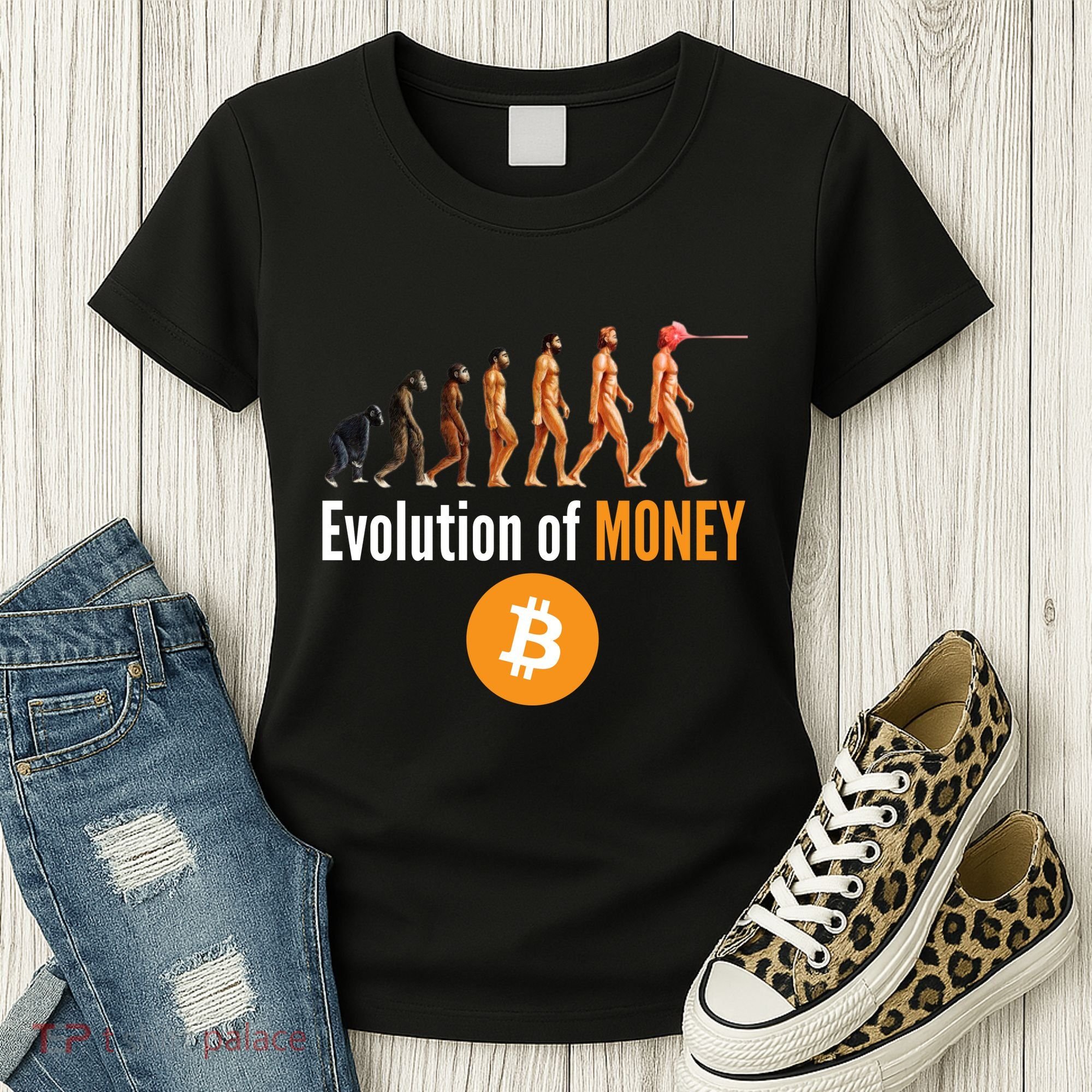 Evolution Of Bitcoin, BTC, Crypto, Cryptocurrency, Blockchain, HODL Bitcoin Women's T-Shirt