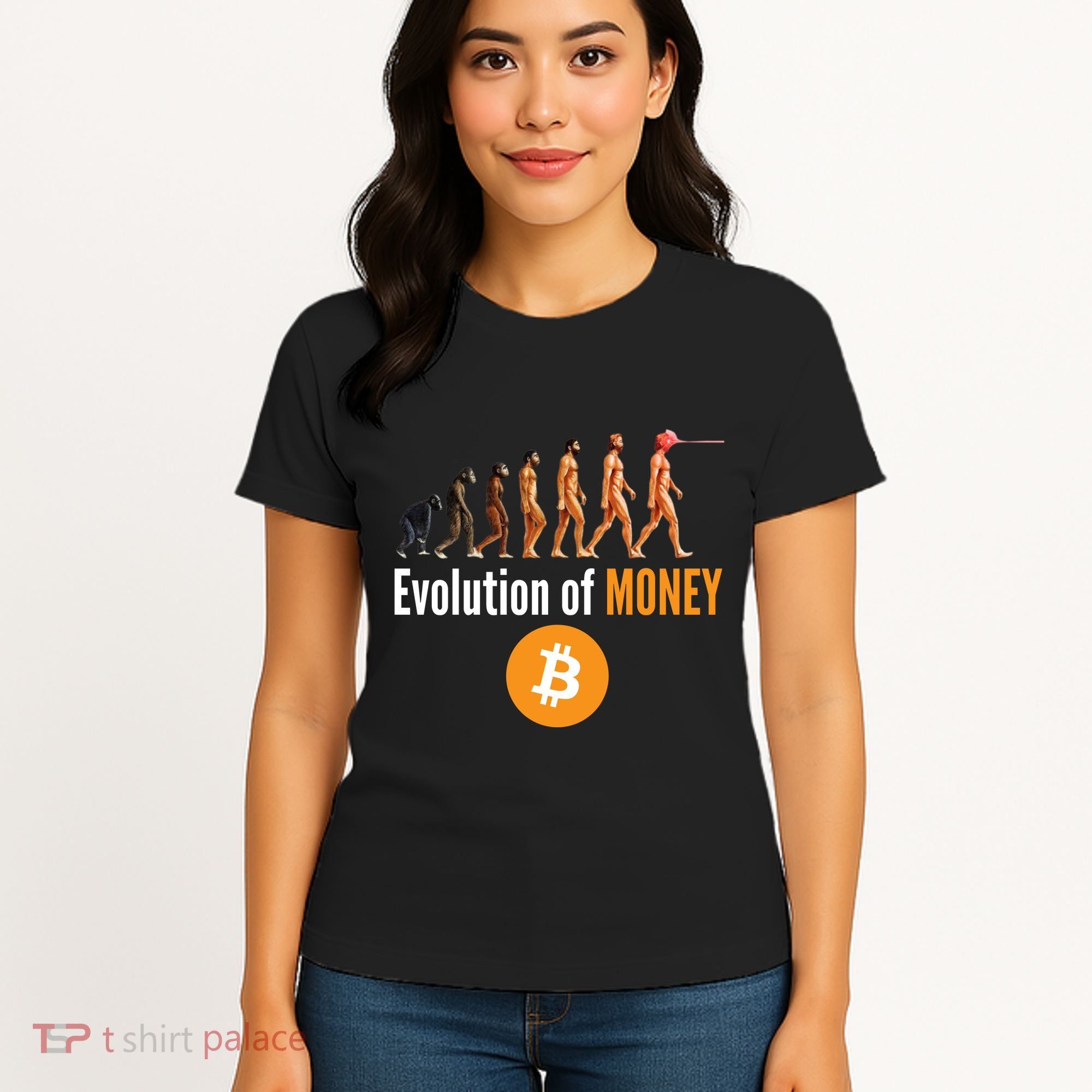 Evolution Of Bitcoin, BTC, Crypto, Cryptocurrency, Blockchain, HODL Bitcoin Women's T-Shirt