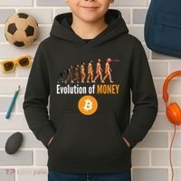 Evolution Of Bitcoin, BTC, Crypto, Cryptocurrency, Blockchain, HODL Bitcoin Kids Hoodie thumb 2