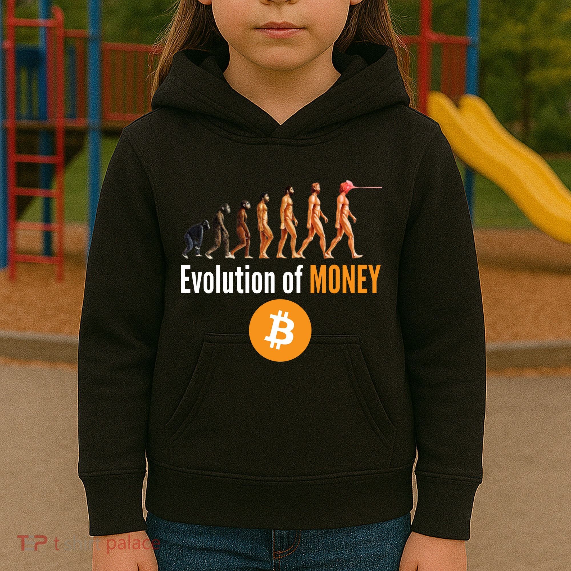 Evolution Of Bitcoin, BTC, Crypto, Cryptocurrency, Blockchain, HODL Bitcoin Kids Hoodie