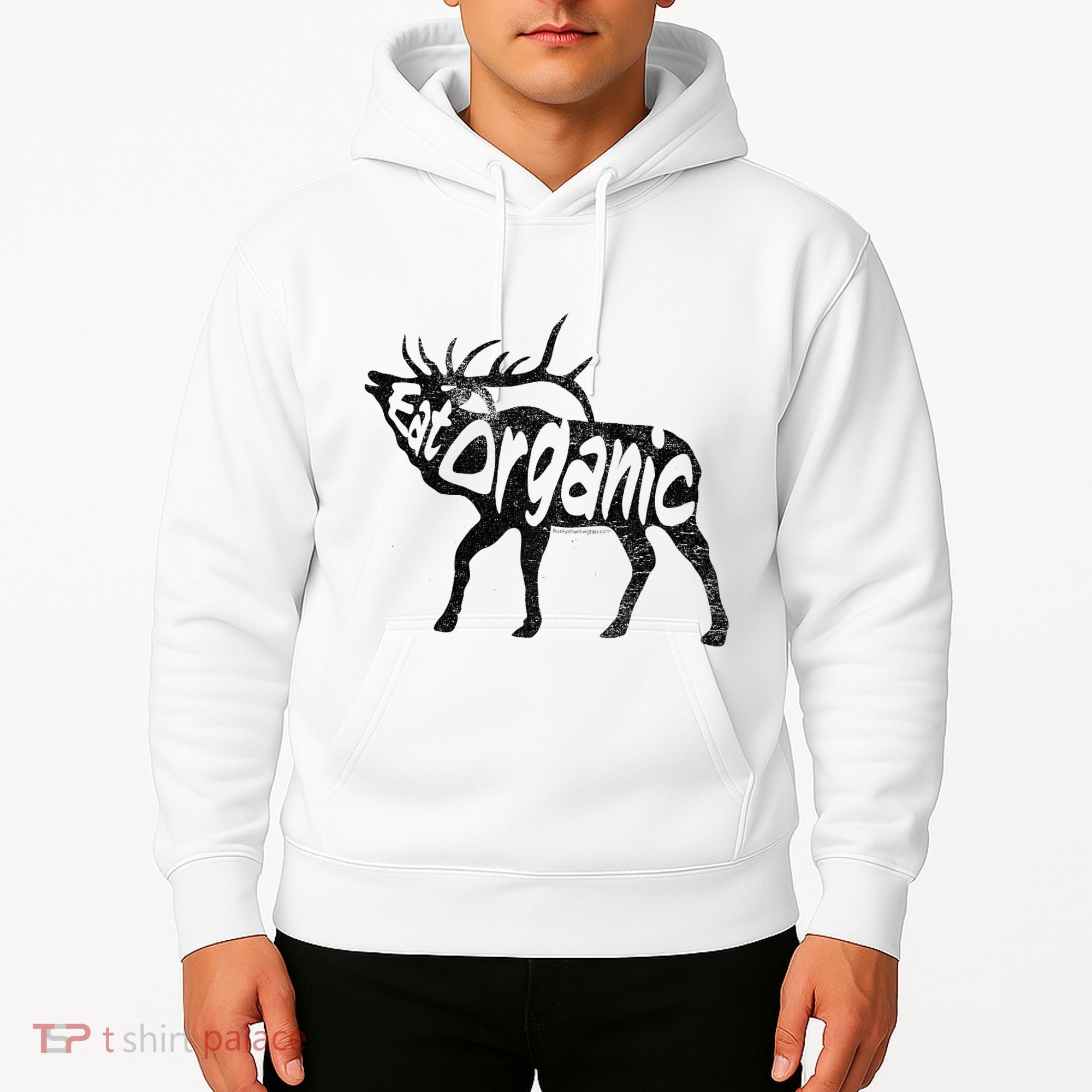 Eating Organic Bugling Bull Elk Wapiti Hoodie