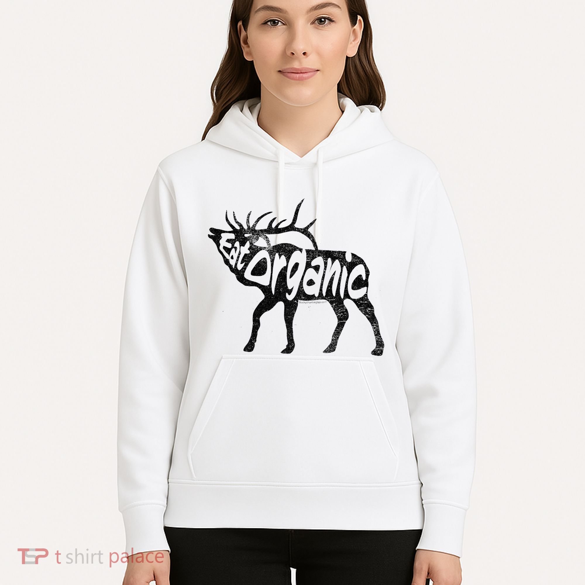 Eating Organic Bugling Bull Elk Wapiti Hoodie