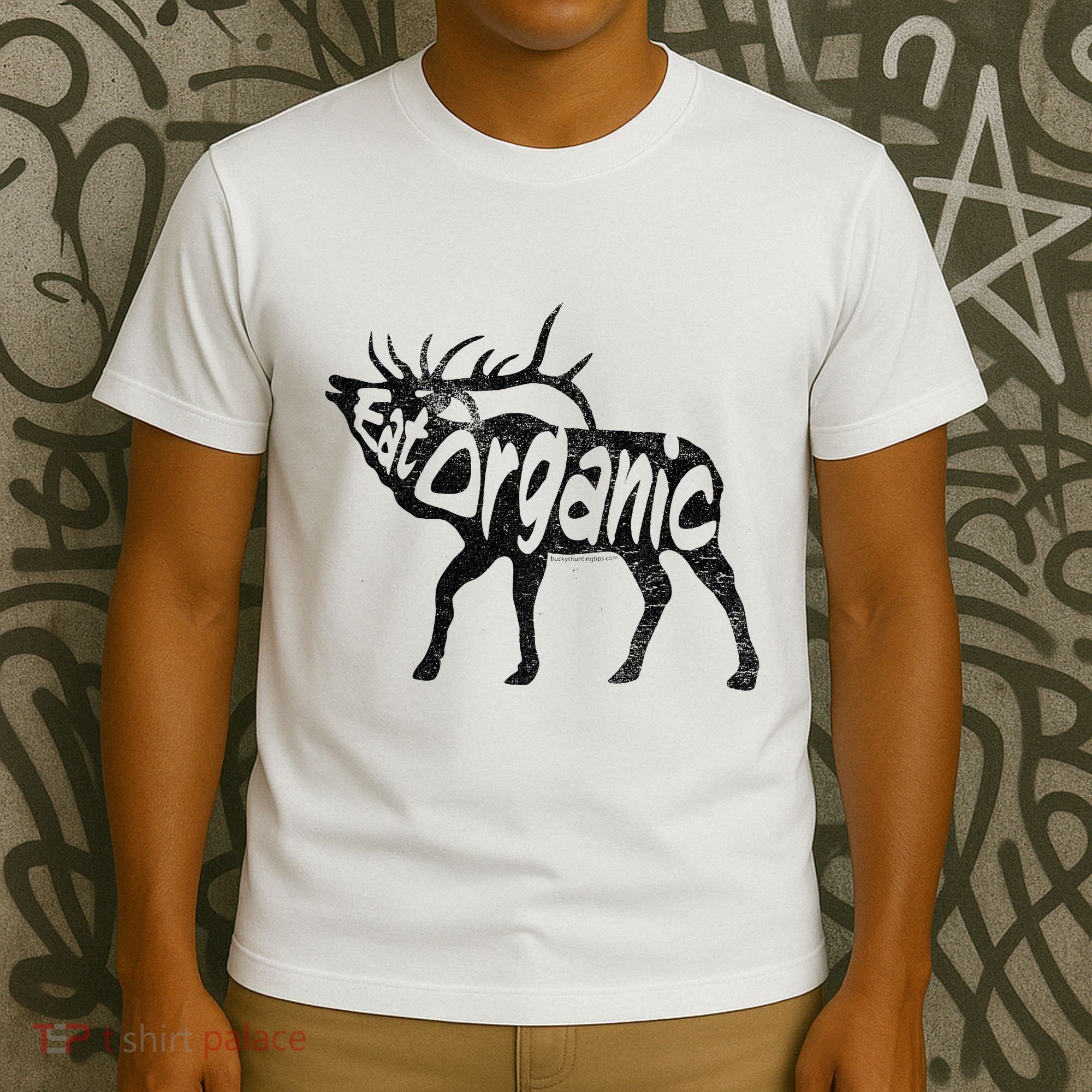 Eating Organic Bugling Bull Elk Wapiti T-Shirt