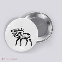 Eating Organic Bugling Bull Elk Wapiti Button thumb 0