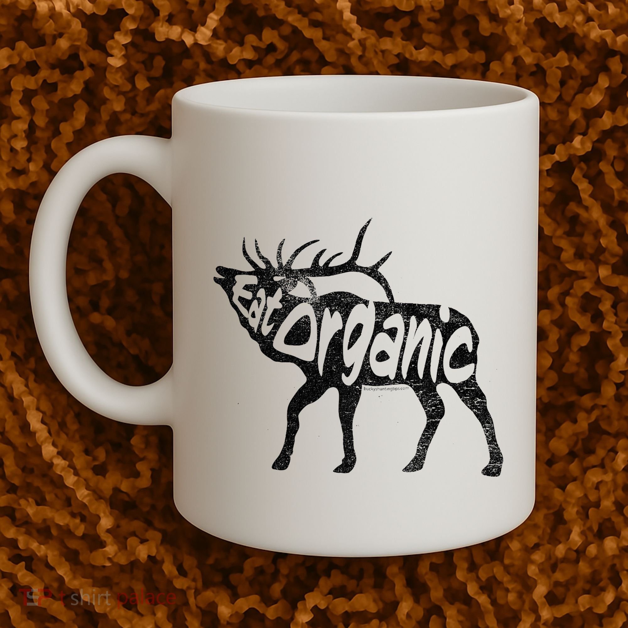 Eating Organic Bugling Bull Elk Wapiti Coffee Mug