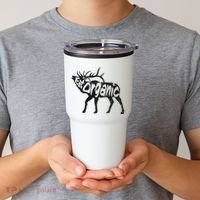 Eating Organic Bugling Bull Elk Wapiti Tumbler thumb 2