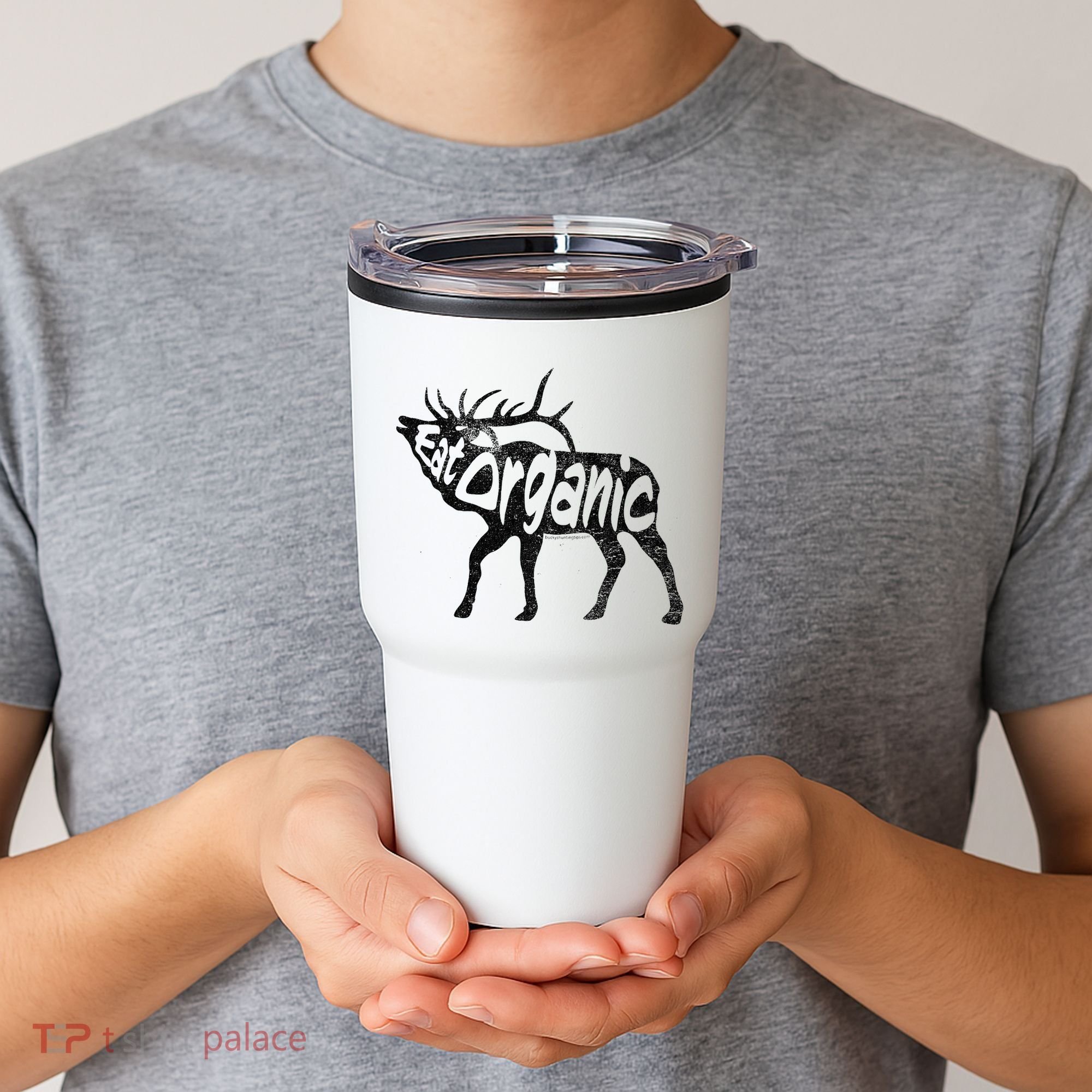Eating Organic Bugling Bull Elk Wapiti Tumbler