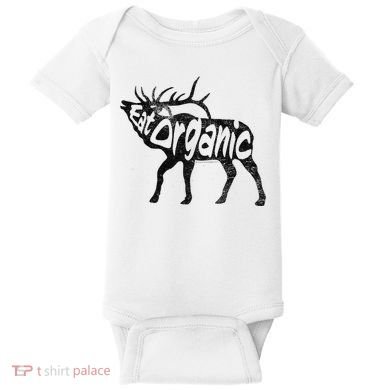 Eating Organic Bugling Bull Elk Wapiti Baby Bodysuit