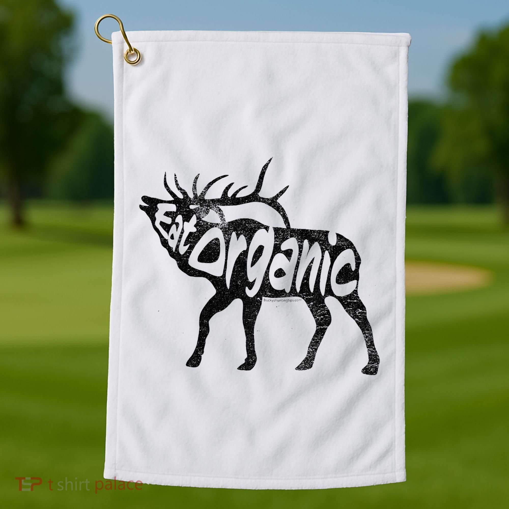 Eating Organic Bugling Bull Elk Wapiti Golf Towel