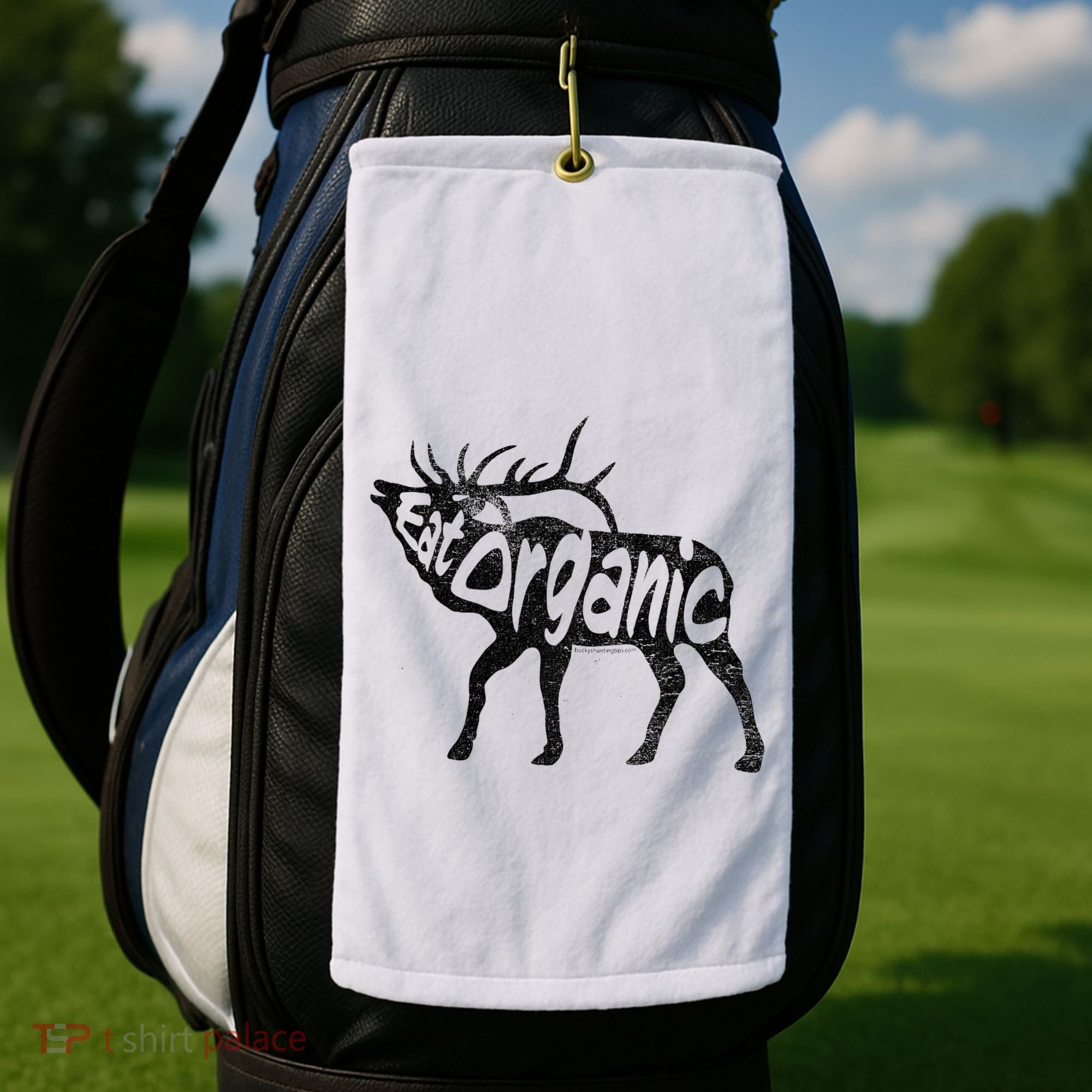 Eating Organic Bugling Bull Elk Wapiti Golf Towel