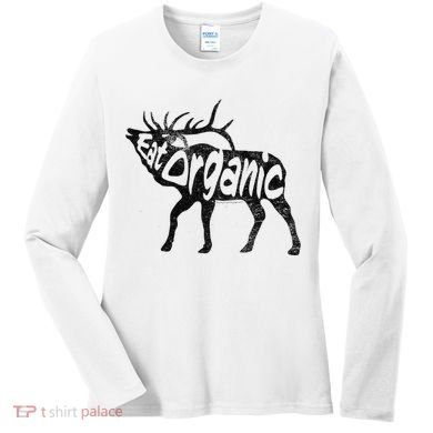 Eating Organic Bugling Bull Elk Wapiti Women's Long Sleeve Shirt