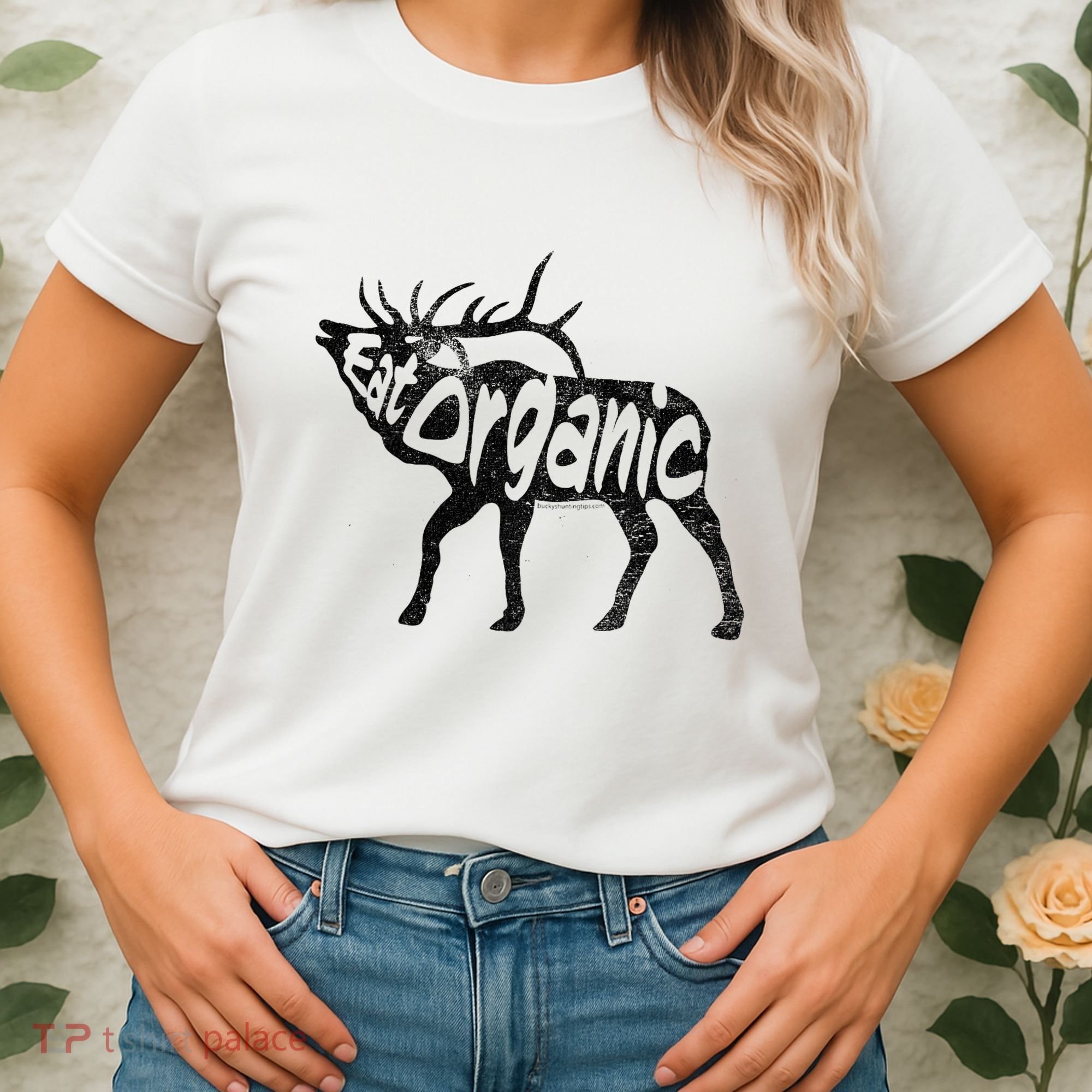 Eating Organic Bugling Bull Elk Wapiti Women's T-Shirt
