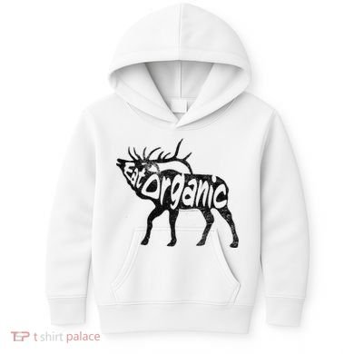 Eating Organic Bugling Bull Elk Wapiti Kids Hoodie